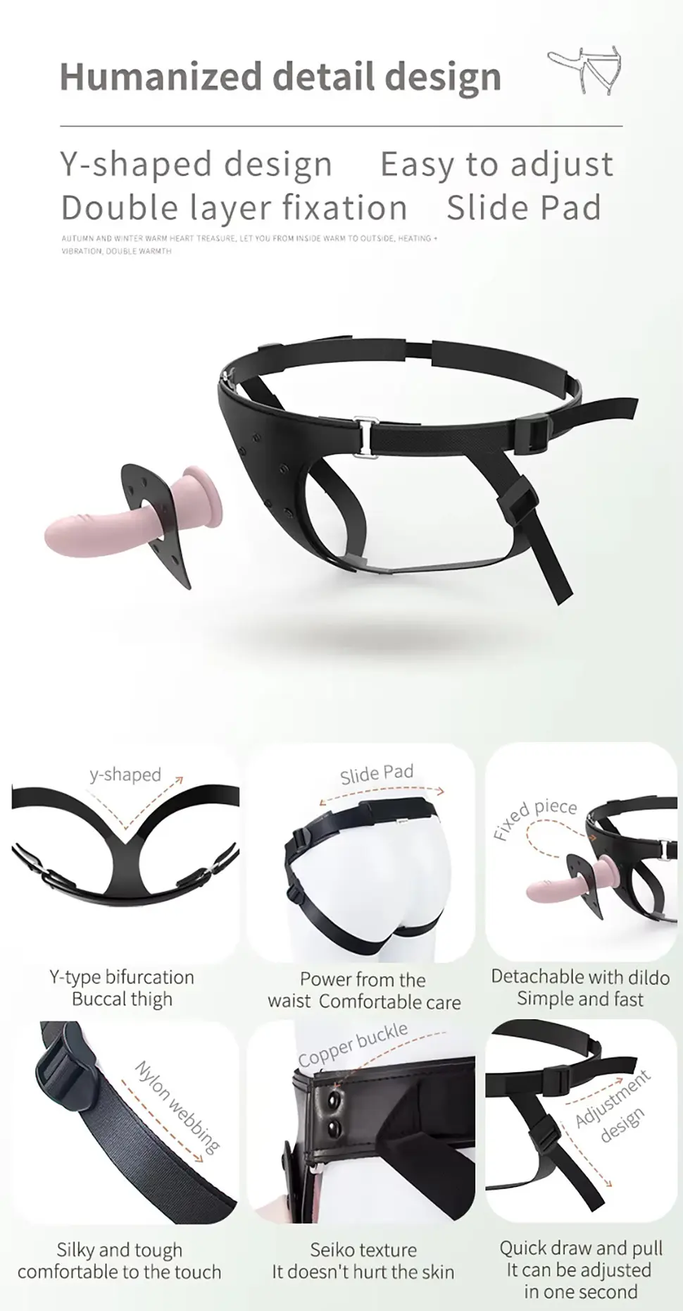 ROOMFUN CH-004M Strap on Auto-heating Harness Dildo